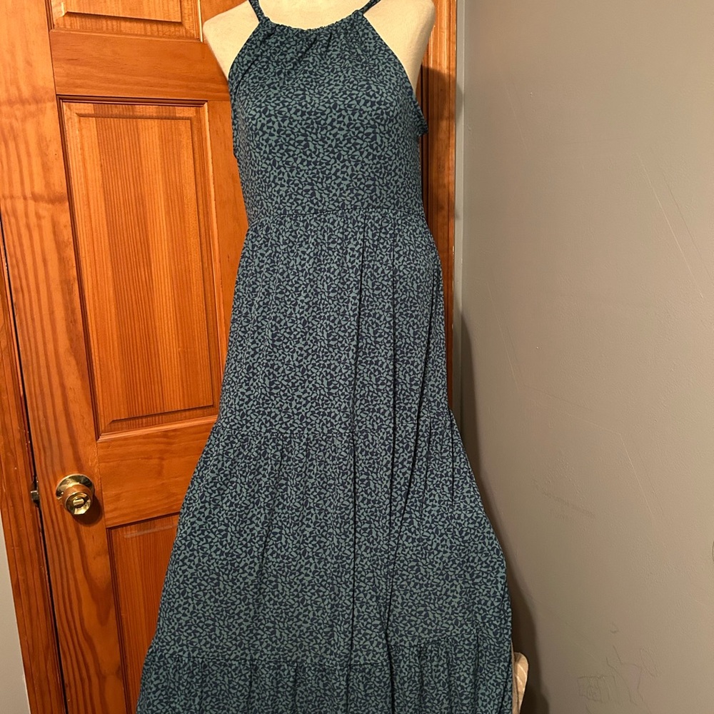Gilli Teal Patterned Maxi Dress